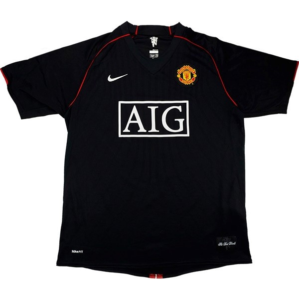 Thailande Maillot Football Manchester United Third Retro 2007 2008 Noir